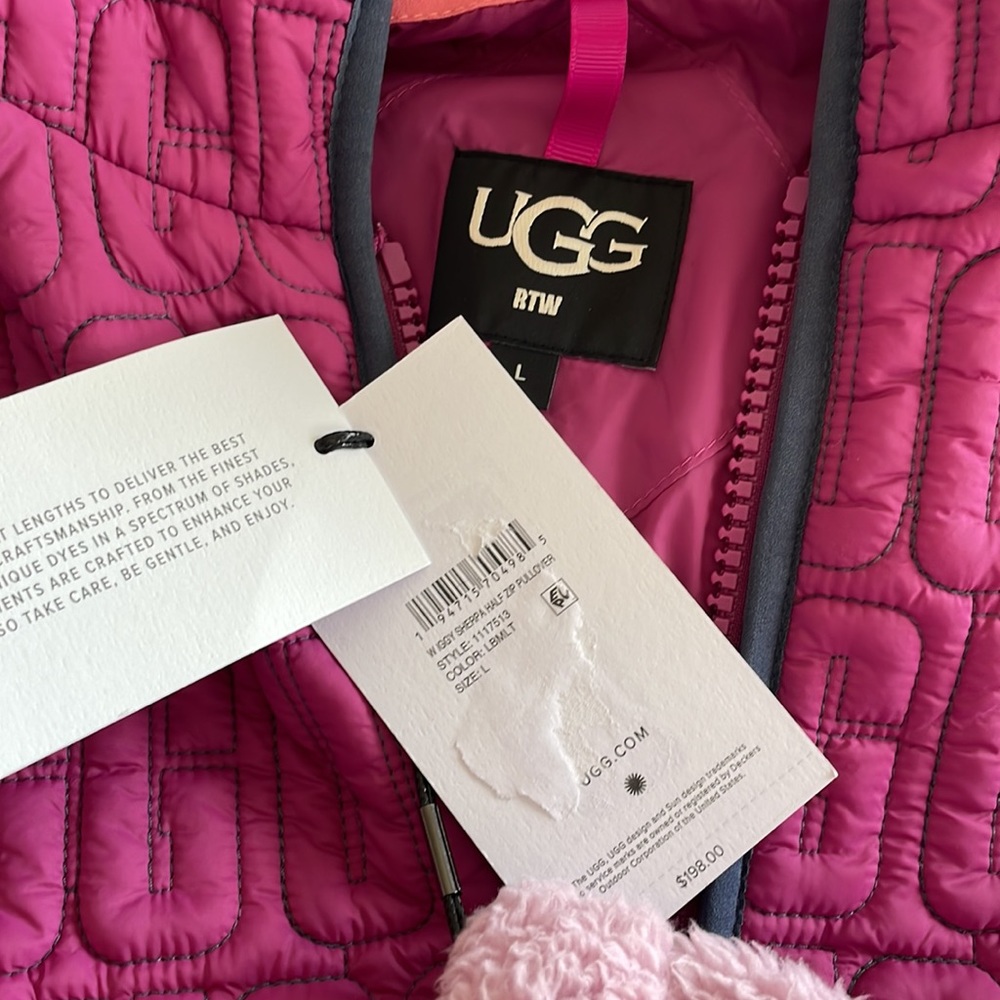 NWT UGG Iggy Sherpa Half Zip Pullover - Picture 6 of 6